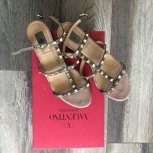 Valentino Moss Sandals gold studs